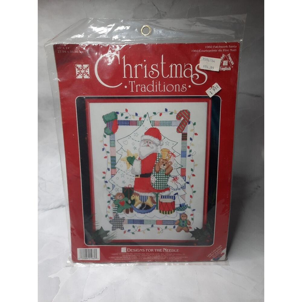 Designs For The Needle Christmas Traditions Cross Stitch Kit Patchwork Santa